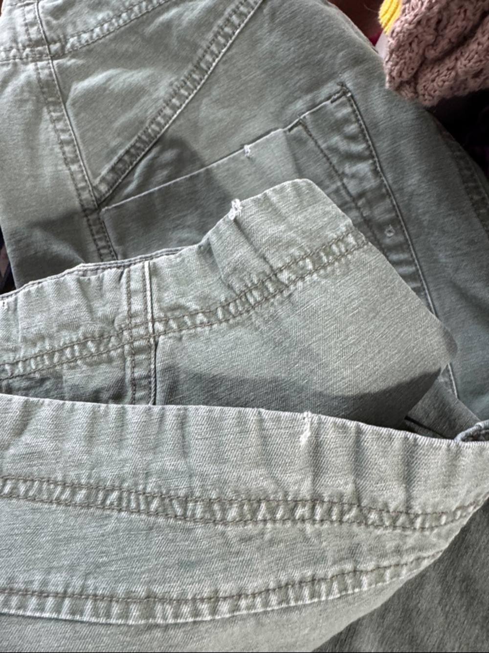 Free People Olive Green Cargo Trousers - Picture 4 of 7